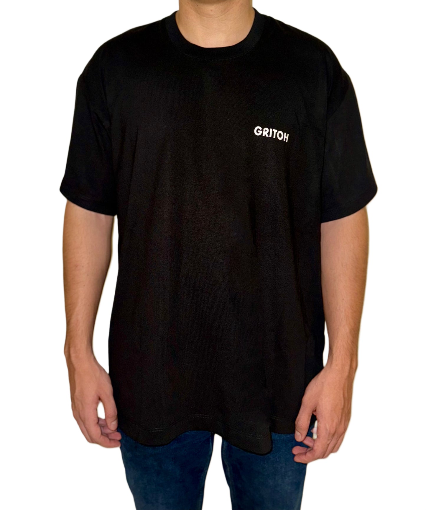 Playera oversized negra logo